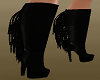 Black Fringed Boots