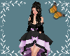 Ladys Black Purple Gown