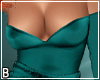Teal Satin Slit Dress