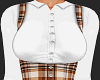 Plaid Brown White Dress
