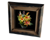 Flowers Burnt Wood Frame