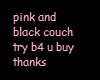 pink black couch
