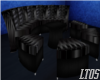 Black Leather Chat Couch