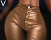V. Leather Pants Beige