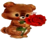 Bear With Rose Sticker