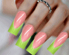 Lime Green French Nails