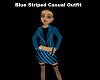 Blue Striped Casual Outf