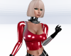 Red Seamed PVC Top