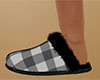 Gray Slippers Plaid 5 F