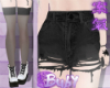 Black Goth Denim Shorts