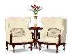 2 chairs w table/flowers