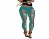 Teal Cut Out Pants