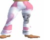white and pink pants