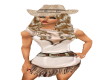 Cream/brwn cowgirl hat