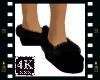 4K Black Fur Slippers