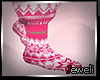 JW*Christmas Socks Pnk