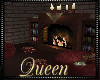!Q Cafe Books Fireplace