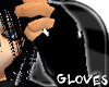 *K Black leather gloves