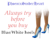 Blue/white heels