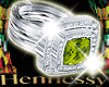Peridot Diamond Ring