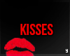 Floating RED Kisses Sign