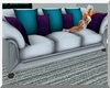 White Teal Purple Couch