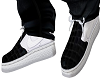 white and black sneakers