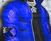 blue puffer jacket