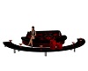 Red/Blk Bar Couch