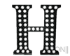 H Black Letters Lamp