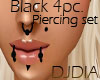 4Pc Black Piercings