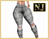 NJ] Plaid  ripped  jeans