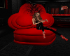 true red kissing chair