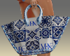 (7K)Blue Monogram Tote