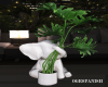 Elephant Vase W/ Plant