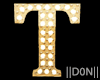 T Letters Gold Lamps