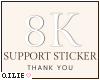 Q ° 8K Support Sticker