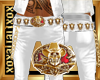 [L] White Gold Skul Belt