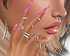 [M] Pink Nails + Rings