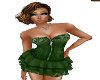 green ruffle denim dress