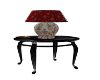 asian table with lamp