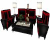 Red and Black Sofa Set