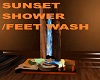 sunset shower/feet wash