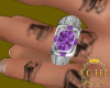 silver diamond ring purp