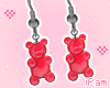 p. gummy red earrings