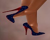 Navy Sparkles /Red Heels