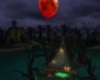 Spooky blood-moon cottag