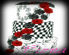 blk/wht/red wed cake