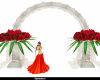red wedding arch