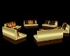 Brown&Gld 6 Pc Couch Set